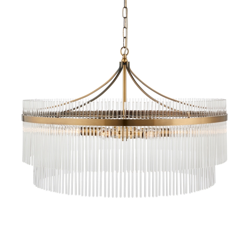 Endon 112574 - Lámpara colgante con cadena MARIETTA GRAND 7xE14/7W/230V latón/vidrio transparente
