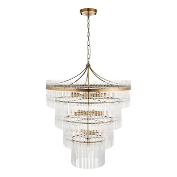 Endon 112576 - Lámpara colgante con cadena MARIETTA 16xE14/6W/230V latón/transparente