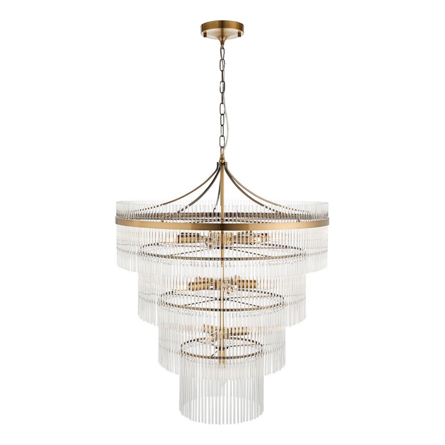 Endon 112576 - Lámpara colgante con cadena MARIETTA 16xE14/6W/230V latón/transparente