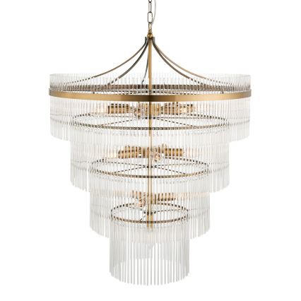 Endon 112576 - Lámpara colgante con cadena MARIETTA 16xE14/6W/230V latón/transparente