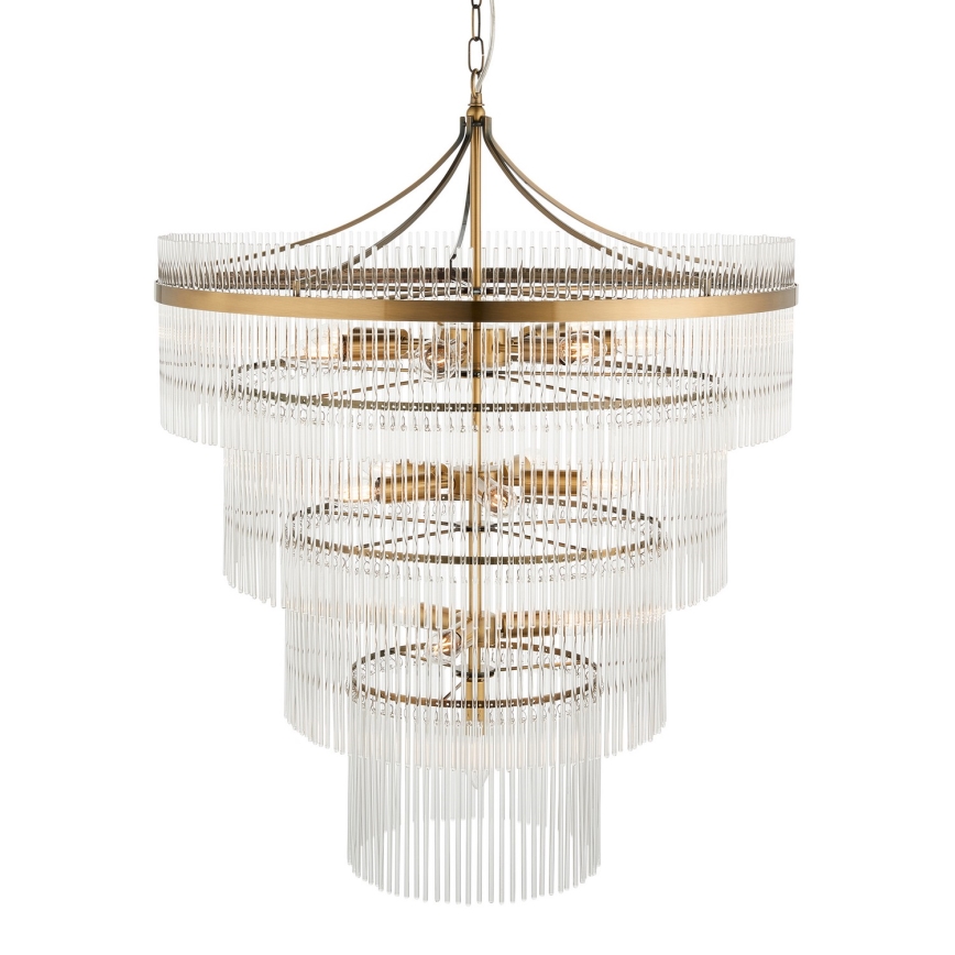 Endon 112576 - Lámpara colgante con cadena MARIETTA 16xE14/6W/230V latón/transparente