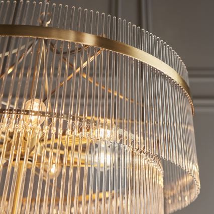 Endon 112576 - Lámpara colgante con cadena MARIETTA 16xE14/6W/230V latón/transparente