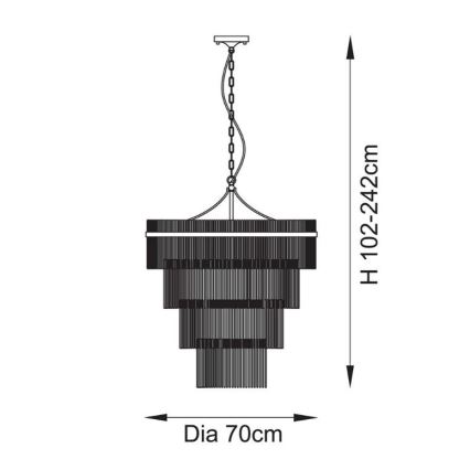 Endon 112576 - Lámpara colgante con cadena MARIETTA 16xE14/6W/230V latón/transparente