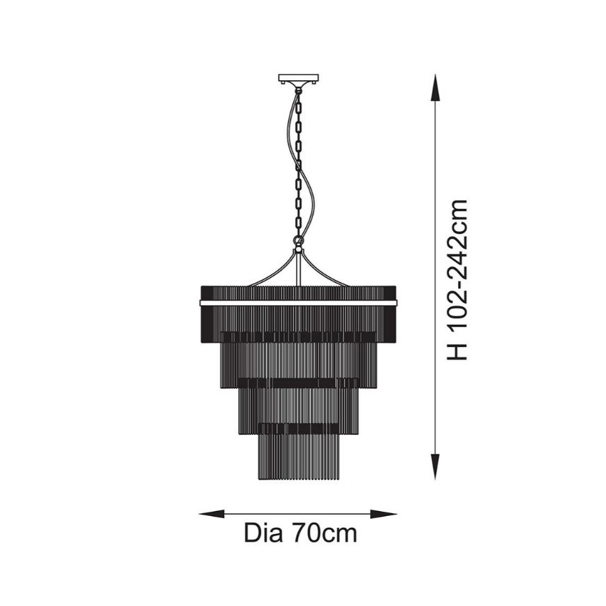 Endon 112576 - Lámpara colgante con cadena MARIETTA 16xE14/6W/230V latón/transparente