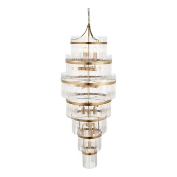 Endon 112793 - Lámpara colgante con cadena MARIETTA GRAND 21xE14/6W/230V latón/transparente