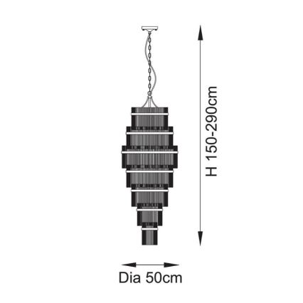 Endon 112793 - Lámpara colgante con cadena MARIETTA GRAND 21xE14/6W/230V latón/transparente