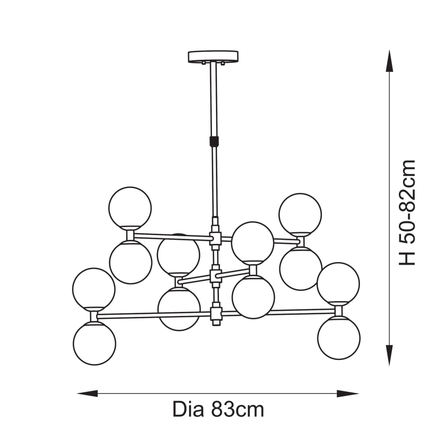 Endon 114041 - Lámpara colgante con varilla 12xG9/3,2W/230V dorada