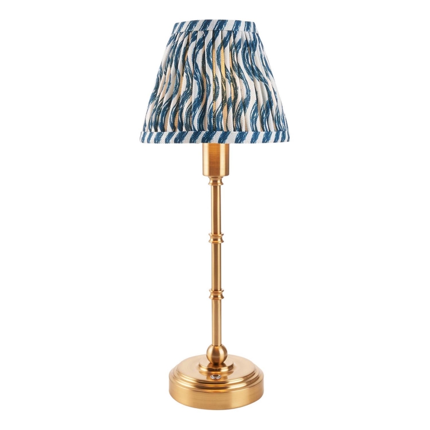 Endon 114796 - Lámpara de mesa LED recargable y regulable BURLEY LED/1,5W/5V 3600 mAh latón/azul