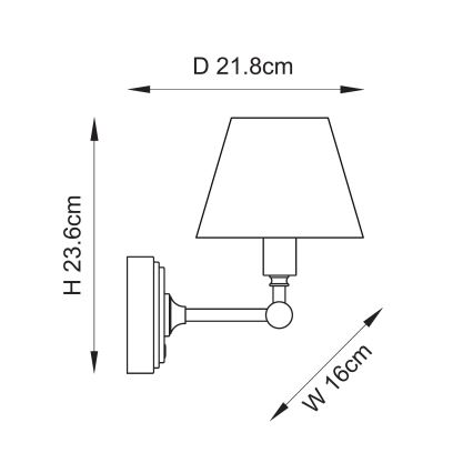 Endon 114830 - Lámpara de pared LED recargable regulable BURLEY LED/1,5W/5V 3600 mAh latón/crema