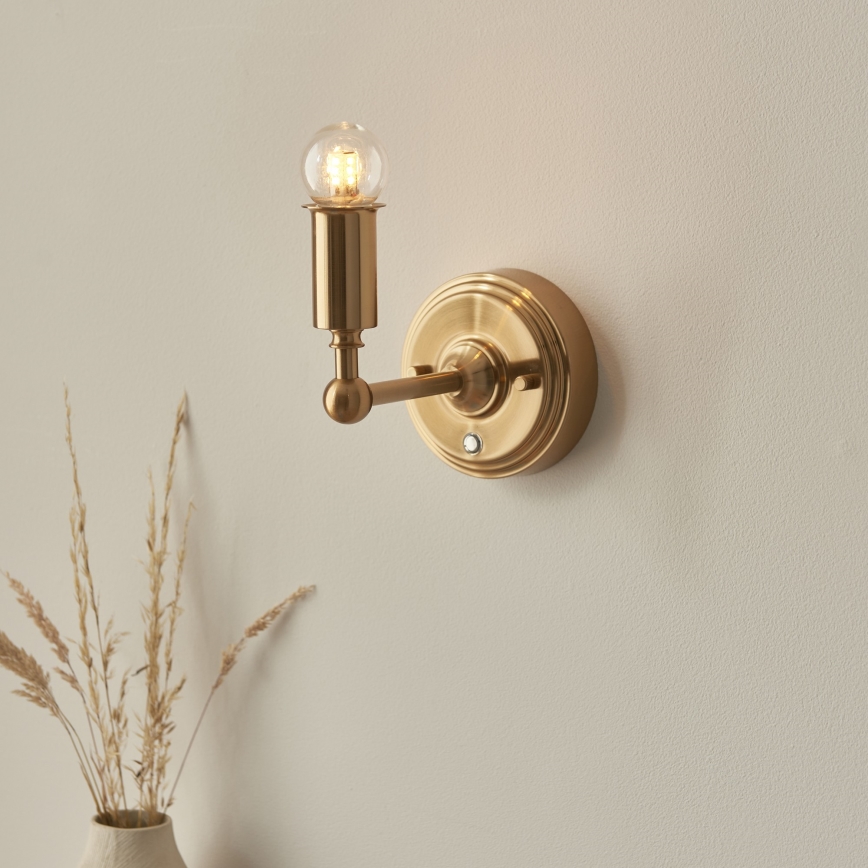 Endon 114831 - Lámpara de pared LED recargable y regulable BURLEY LED/1,5W/5V 3600 mAh latón/beige