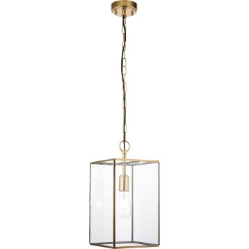 Endon 119141 - Lámpara colgante con cadena HAMMOND 1xE27/10W/230V 21,5x21,5 cm latón