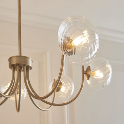 Endon 119224 - Lámpara colgante HAGUE con cable 7xG9/5W/230V, latón