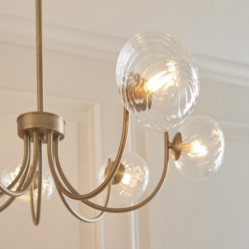 Endon 119224 - Lámpara colgante HAGUE con cable 7xG9/5W/230V, latón