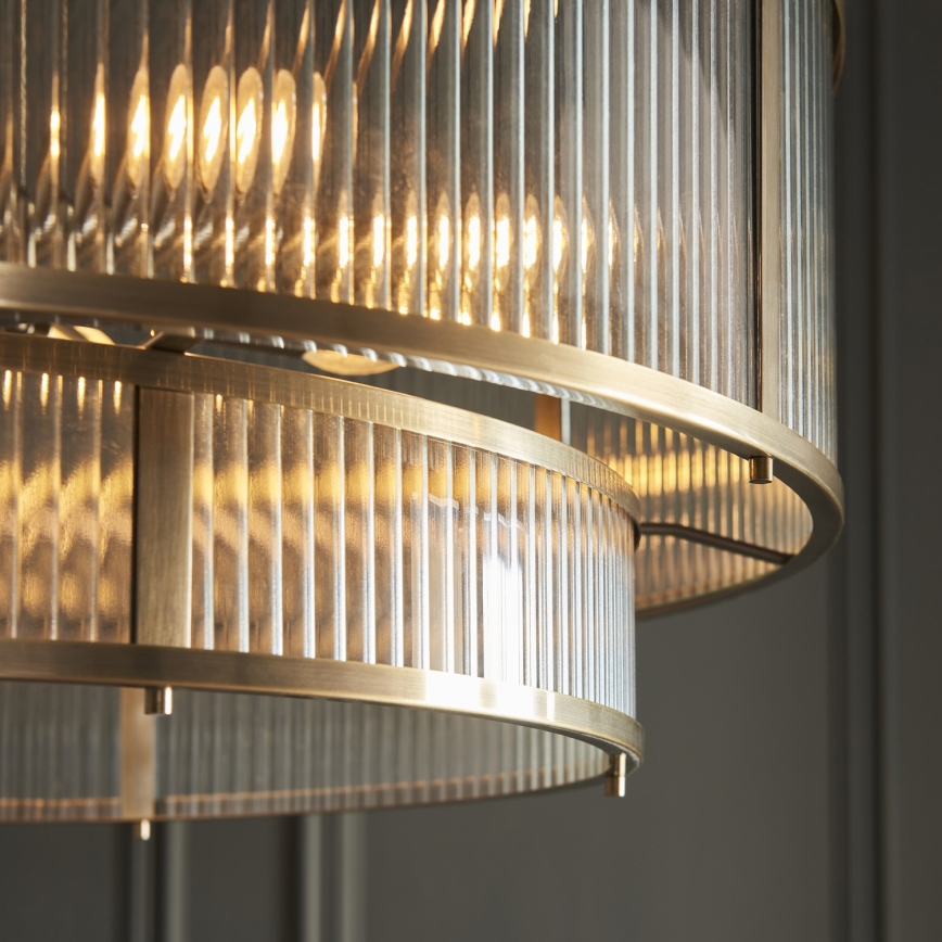 Endon 119456 - Lámpara colgante con cadena RIDGETON 8xE14/7W/230V acabado cromado mate