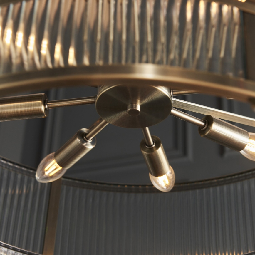 Endon 119456 - Lámpara colgante con cadena RIDGETON 8xE14/7W/230V acabado cromado mate