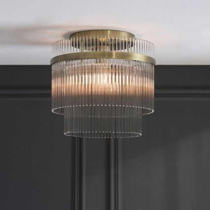 Endon 119492 - Lámpara de techo de superficie MARIETTA 1xE27/10W/230V latón/cristal transparente