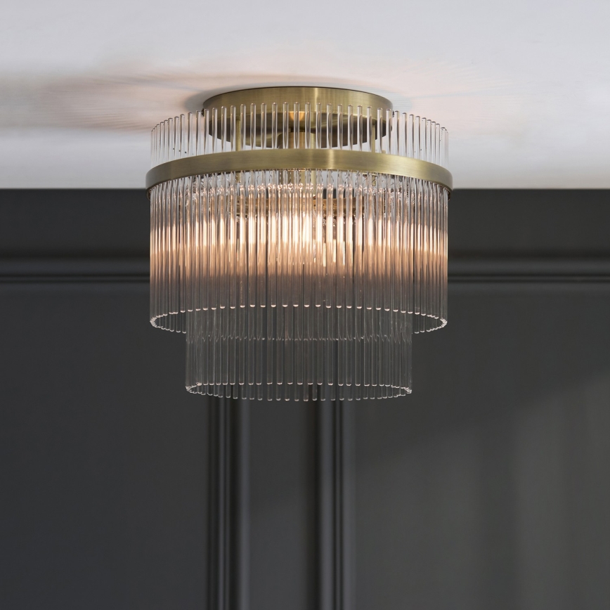 Endon 119492 - Lámpara de techo de superficie MARIETTA 1xE27/10W/230V latón/cristal transparente