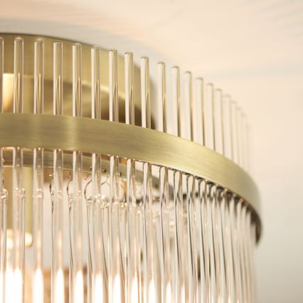 Endon 119492 - Lámpara de techo de superficie MARIETTA 1xE27/10W/230V latón/cristal transparente