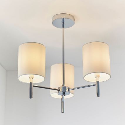 Endon 56642 - Lámpara colgante BRIO 3xE14/40W/230V cromo brillante/blanco