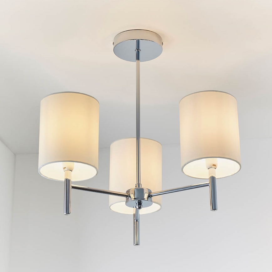 Endon 56642 - Lámpara colgante BRIO 3xE14/40W/230V cromo brillante/blanco