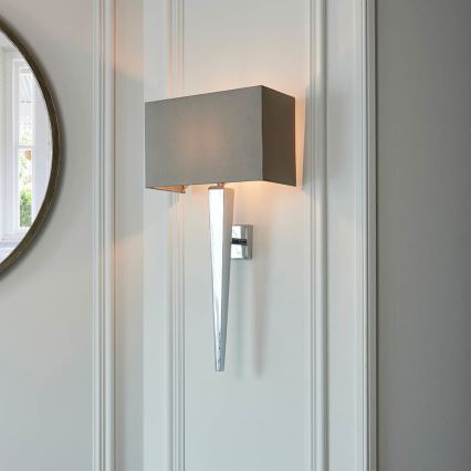 Endon 56706 - Aplique de pared MORETO 1xE14/7W/230V cromo brillante/gris