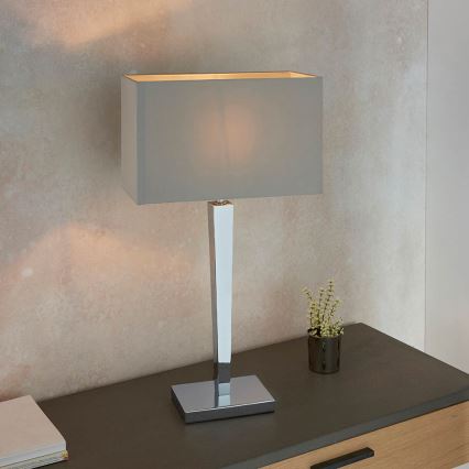 Endon 56707 - Lámpara de mesa MORETO 1xE27/60W/230V cromo brillante/gris