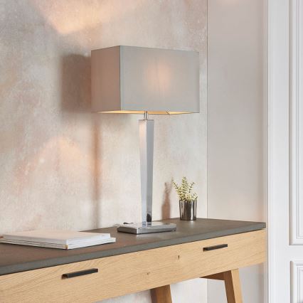 Endon 56707 - Lámpara de mesa MORETO 1xE27/60W/230V cromo brillante/gris