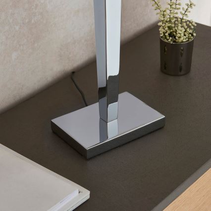 Endon 56707 - Lámpara de mesa MORETO 1xE27/60W/230V cromo brillante/gris