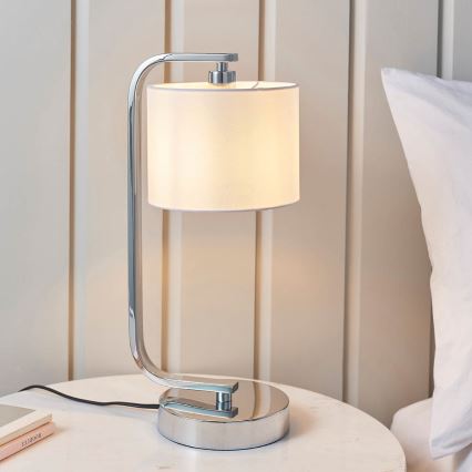 Endon 57917 - Lámpara de mesa regulable CANNING 1xE14/40W/230V cromo brillante/blanco