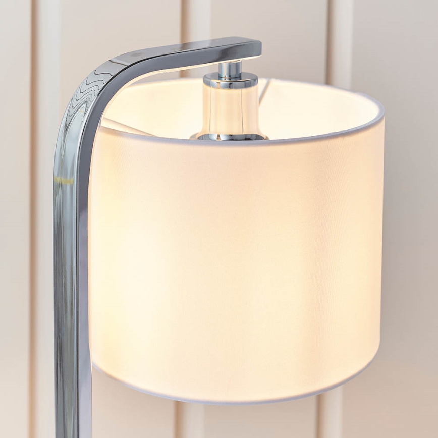 Endon 57917 - Lámpara de mesa regulable CANNING 1xE14/40W/230V cromo brillante/blanco