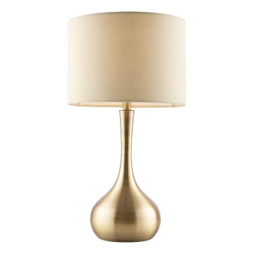 Endon 61191 - Lámpara de mesa regulable PICCADILLY 1xE14/40W/230V latón/beige