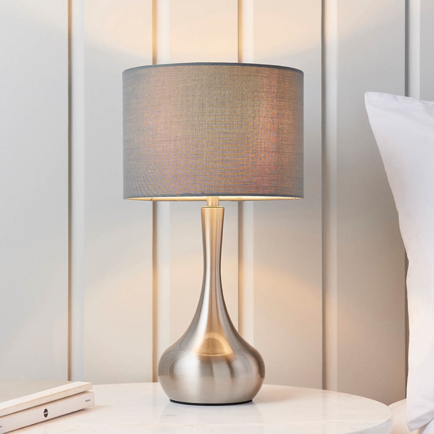 Endon 61192 - Lámpara de mesa regulable PICCADILLY 1xE14/40W/230V cromo mate/gris