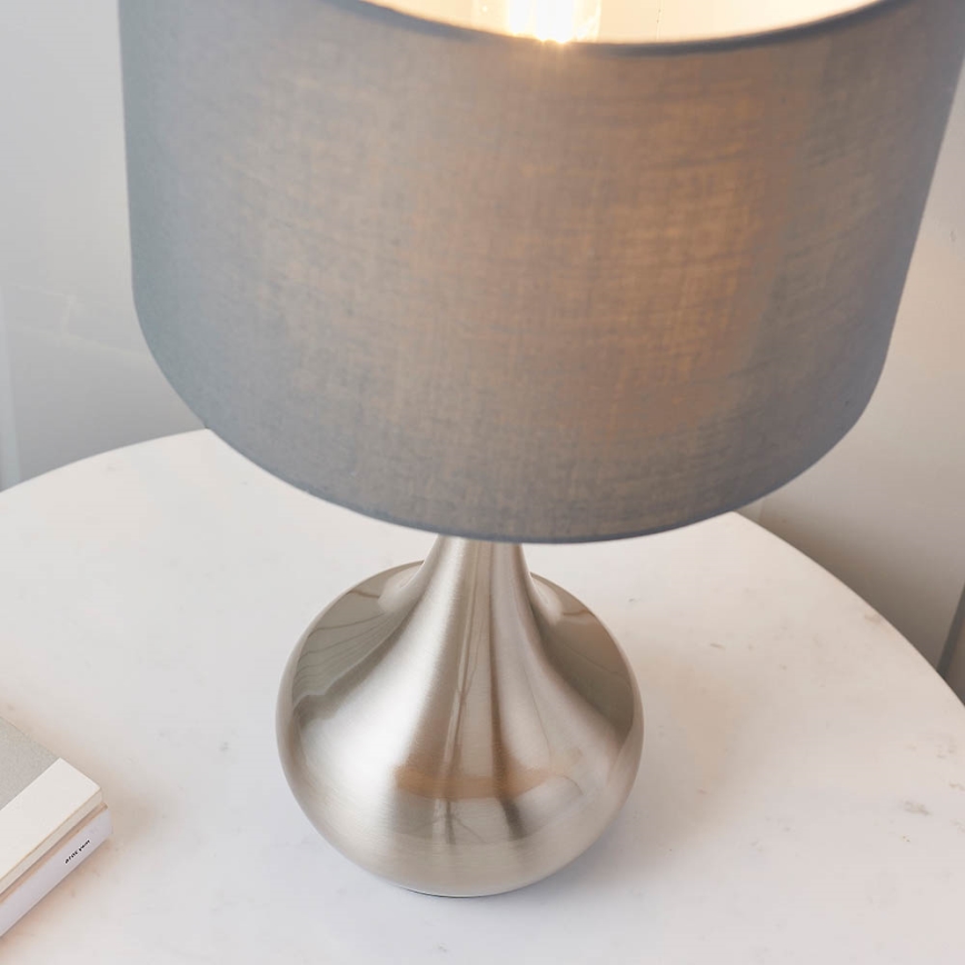 Endon 61192 - Lámpara de mesa regulable PICCADILLY 1xE14/40W/230V cromo mate/gris