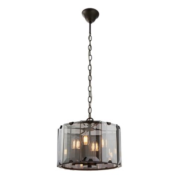 Endon 61281 - Lámpara colgante con cadena CLOONEY 4xE14/40W/230V negro/ahumado