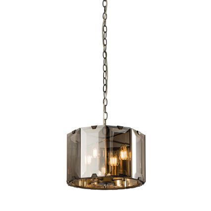 Endon 61281 - Lámpara colgante con cadena CLOONEY 4xE14/40W/230V negro/ahumado