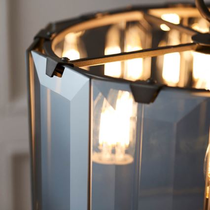 Endon 61281 - Lámpara colgante con cadena CLOONEY 4xE14/40W/230V negro/ahumado