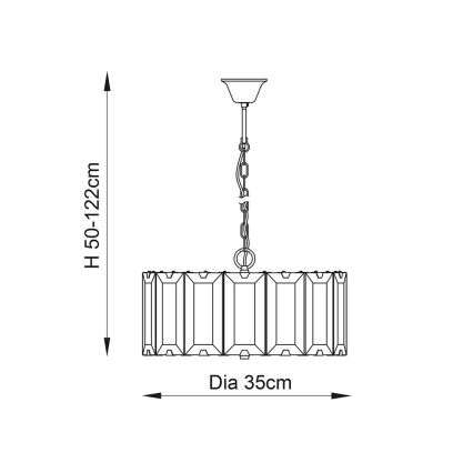Endon 61281 - Lámpara colgante con cadena CLOONEY 4xE14/40W/230V negro/ahumado