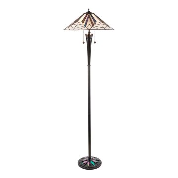 Endon 63934 - Lámpara de pie Tiffany ASTORIA 2xE27/60W/230V diámetro 48 cm