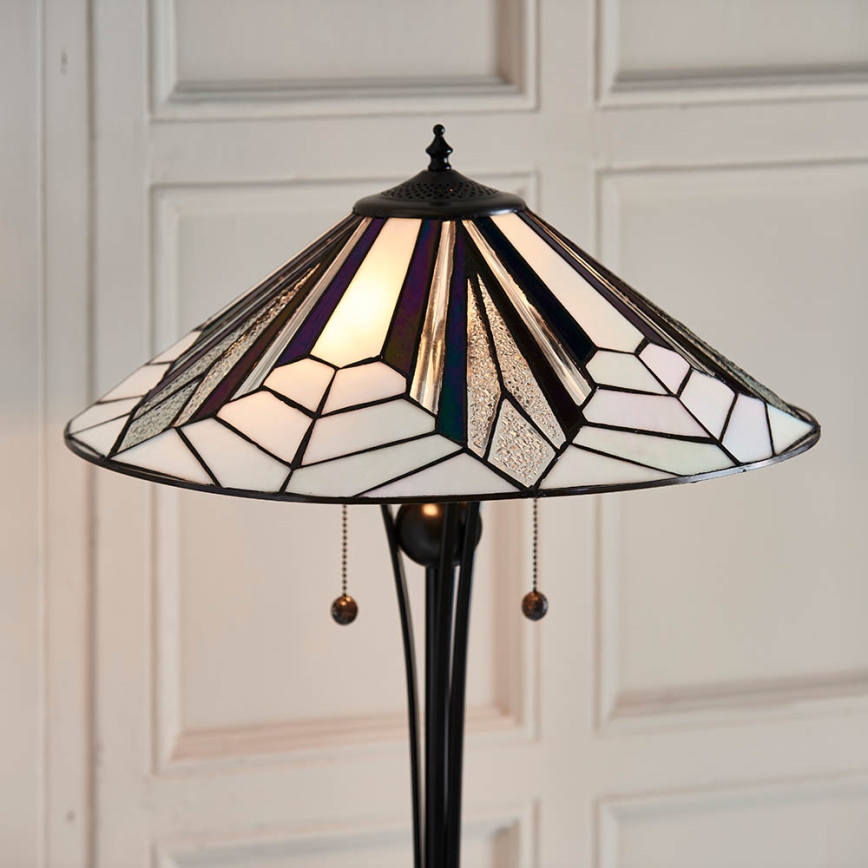 Endon 63934 - Lámpara de pie Tiffany ASTORIA 2xE27/60W/230V diámetro 48 cm