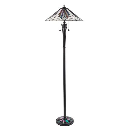 Endon 63934 - Lámpara de pie Tiffany ASTORIA 2xE27/60W/230V diámetro 48 cm