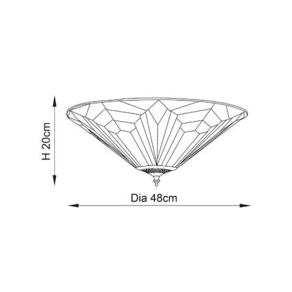 Endon 63935 - Lámpara de techo Tiffany ASTORIA 2xE27/60W/230V Ø 48 cm