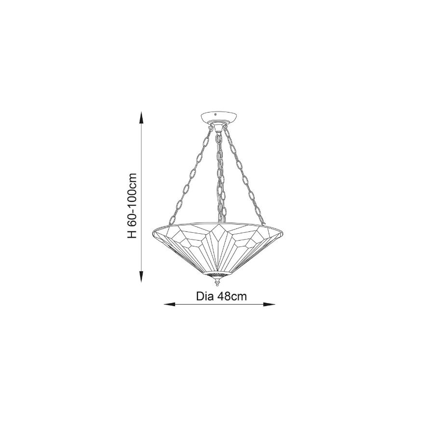 Endon 63936 - Lámpara colgante con cadena Tiffany ASTORIA 3xE27/60W/230V Ø 48 cm