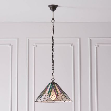 Endon 63937 - Lámpara colgante con cadena Tiffany ASTORIA 1xE27/60W/230V Ø 40 cm