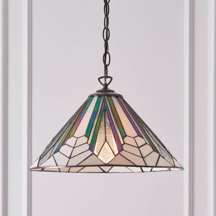 Endon 63937 - Lámpara colgante con cadena Tiffany ASTORIA 1xE27/60W/230V Ø 40 cm