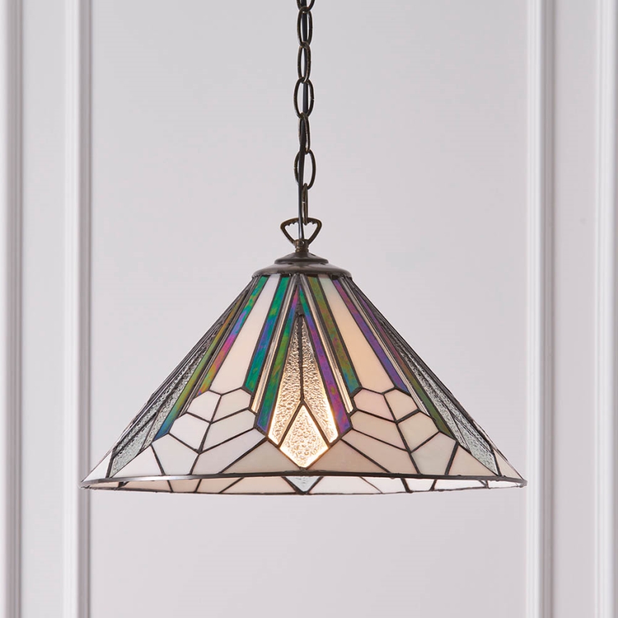 Endon 63937 - Lámpara colgante con cadena Tiffany ASTORIA 1xE27/60W/230V Ø 40 cm
