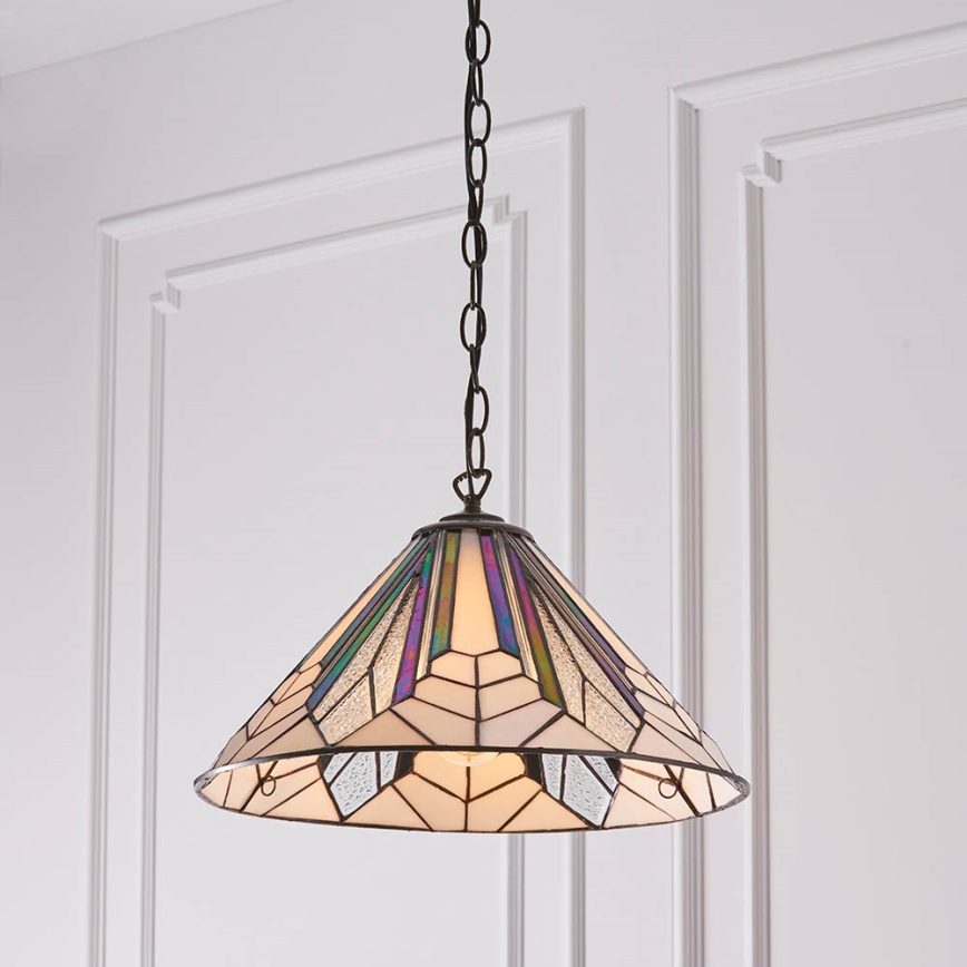 Endon 63937 - Lámpara colgante con cadena Tiffany ASTORIA 1xE27/60W/230V Ø 40 cm