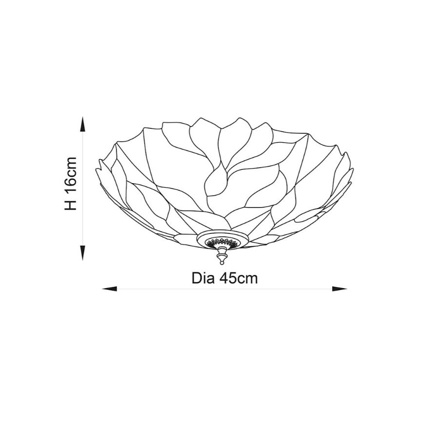 Endon 63960 - Lámpara de techo BOTANICA 2xE27/60W/230V Ø 45 cm