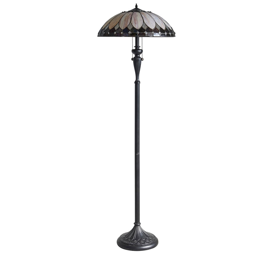 Endon 63972 - Lámpara de pie Tiffany BROOKLYN 2xE27/60W/230V Ø 50 cm