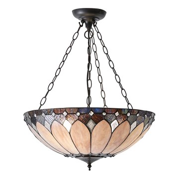 Endon 63976 - Lámpara colgante con cadena Tiffany BROOKLYN 3xE27/60W/230V, diámetro 50 cm