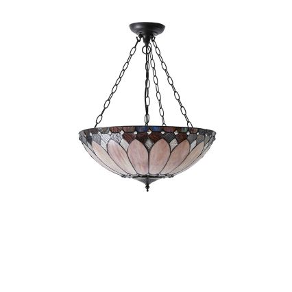 Endon 63976 - Lámpara colgante con cadena Tiffany BROOKLYN 3xE27/60W/230V, diámetro 50 cm